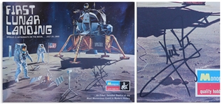 Neil Armstrong Signed First Lunar Landing Model Kit Box -- With Steve Zarelli Space Authentication COA